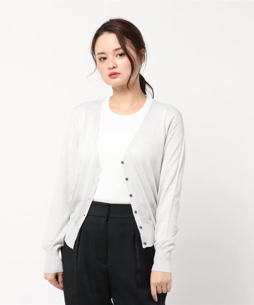 YECCA VECCA(イェッカヴェッカ)の「P.ラメVネックニットカ-ディガン(カーディガン/ボレロ・レディース・ライトグレー/ネイビー/イエロー/ライトベージュ・FREE)」の21枚目の写真