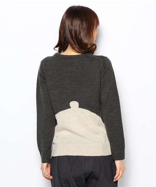 FRAPBOIS（フラボア）の「ブークベアニット（ニット/セーター・レディース・グレー/チャコール/ベージュ・1）」の6枚目の写真