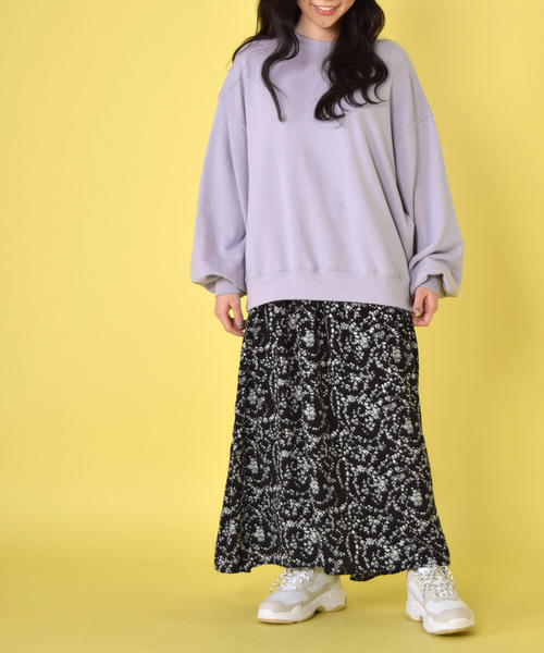 W Closet ダブルクローゼット の スエット 花柄スカートドッキングワンピ ワンピース Wear