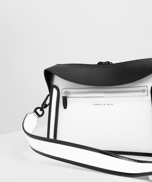 CHARLES & KEITH(チャールズ & キース)の「トップフラップ サッチェル / Top Flap Satchel(ショルダーバッグ・レディース・ホワイト/ブラック/モスグリーン/クリアレッド/ダークブルー・M)」の7枚目の写真