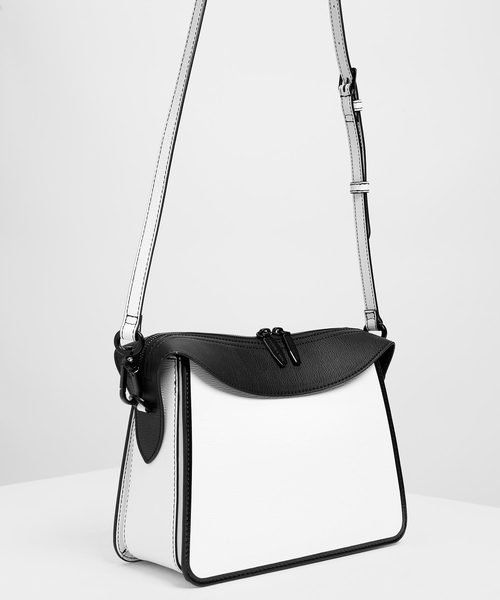 【レア品】CHARLES & KEITH トップフラップ サッチェル CHARLES & KEITH（チャールズ & キース）の「トップフラップ