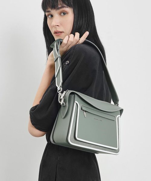 Charles&amp;Keith トップフラップ サッチェル CHARLES & KEITH（チャールズ & キース）の「トップフラップ