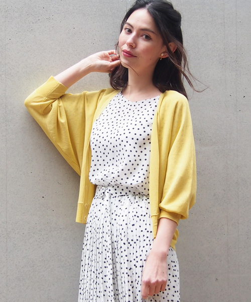 PICCIN（ピッチン）の「接触冷感ドルマンスリーブカーディガン（カーディガン/ボレロ・レディース・ネイビー/オフホワイト/ピンク/イエロー・MEDIUM）」の3枚目の写真