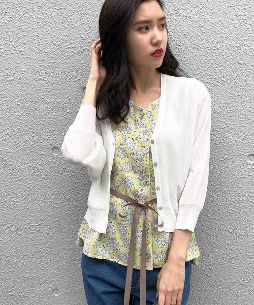 PICCIN（ピッチン）の「接触冷感ドルマンスリーブカーディガン（カーディガン/ボレロ・レディース・ネイビー/オフホワイト/ピンク/イエロー・MEDIUM）」の7枚目の写真