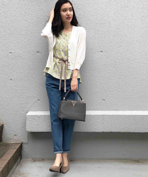 PICCIN（ピッチン）の「接触冷感ドルマンスリーブカーディガン（カーディガン/ボレロ・レディース・ネイビー/オフホワイト/ピンク/イエロー・MEDIUM）」の9枚目の写真