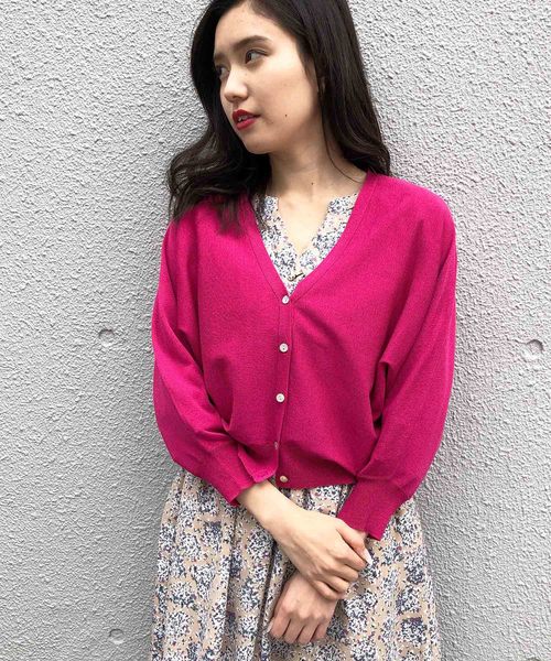 PICCIN（ピッチン）の「接触冷感ドルマンスリーブカーディガン（カーディガン/ボレロ・レディース・ネイビー/オフホワイト/ピンク/イエロー・MEDIUM）」の16枚目の写真