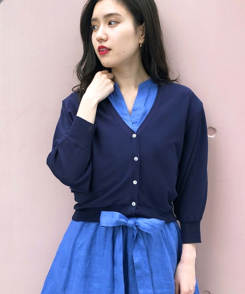 PICCIN（ピッチン）の「接触冷感ドルマンスリーブカーディガン（カーディガン/ボレロ・レディース・ネイビー/オフホワイト/ピンク/イエロー・MEDIUM）」の17枚目の写真