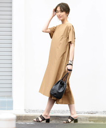 Ray BEAMS | Ray BEAMS / バック プリーツ ボートネック ワンピース(ワンピース)