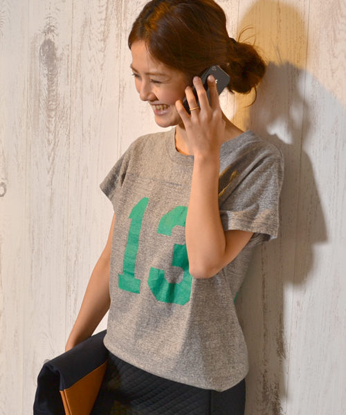 AMERICAN RAG CIE（アメリカンラグシー）の「ナンバリングＴシャツ/AYN-L141-CT092（Tシャツ/カットソー・レディース・オフホワイト/トップグレー/ブルー・FREE）」の3枚目の写真