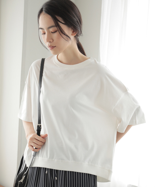 AMERICAN HOLIC（アメリカンホリック）の「脇切替立体カットプルオーバー（Tシャツ/カットソー・レディース・オフホワイト/ブルー/ブラック/カーキ・FREE）」の2枚目の写真