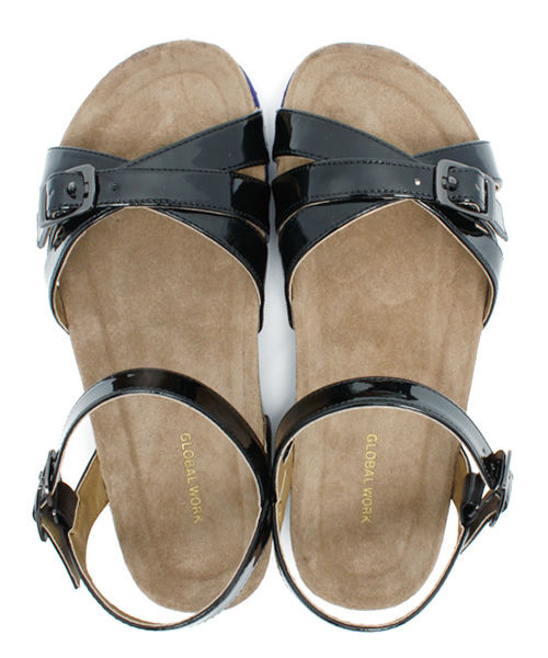 GLOBAL WORK（グローバルワーク）の「【GLOBAL WORK】アンクルベルトフラットサンダル/537214（サンダル・レディース・ホワイト/ブラック/グレー・LARGE/SMALL/MEDIUM）」の10枚目の写真