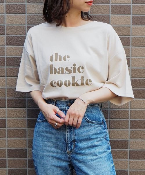 tiptop(ティップトップ)の「the basic cookie半袖Tee(Tシャツ/カットソー・レディース・ブラック/ベージュ/パープル/オフホワイト・FREE)」の1枚目の写真