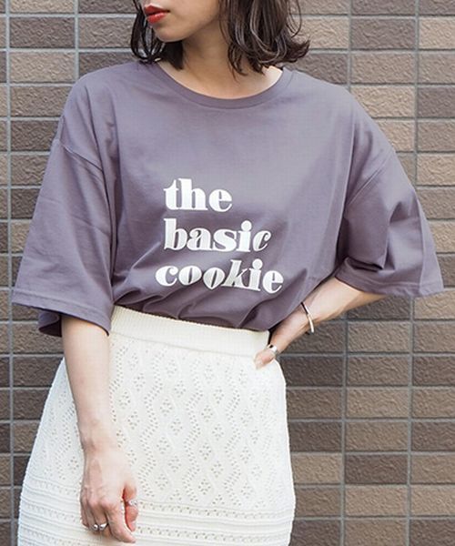 tiptop(ティップトップ)の「the basic cookie半袖Tee(Tシャツ/カットソー・レディース・ブラック/ベージュ/パープル/オフホワイト・FREE)」の2枚目の写真
