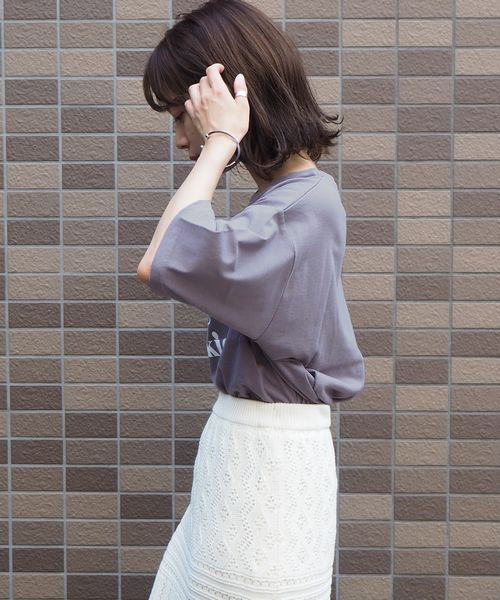 tiptop(ティップトップ)の「the basic cookie半袖Tee(Tシャツ/カットソー・レディース・ブラック/ベージュ/パープル/オフホワイト・FREE)」の15枚目の写真