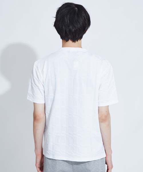 RECENCY OF MINE（リーセンシー オブ マイン）の「【Recency of Mine】リンクスブロックジャガード半袖Tシャツ（Tシャツ/カットソー・メンズ・オフホワイト/ダークネイビー・44/46/48/50）」の5枚目の写真