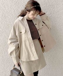 【SETUPにも】キャラメルコール天bigシャツジャケット