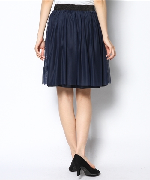 green label relaxing（グリーンレーベルリラクシング）の「monable C チュールリバーシブル スカート（スカート・レディース・オフホワイト/ネイビー・36/38）」の9枚目の写真