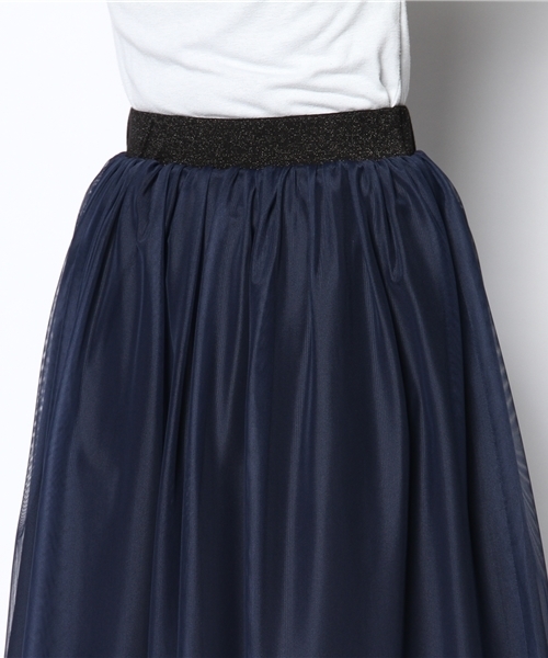 green label relaxing（グリーンレーベルリラクシング）の「monable C チュールリバーシブル スカート（スカート・レディース・オフホワイト/ネイビー・36/38）」の4枚目の写真