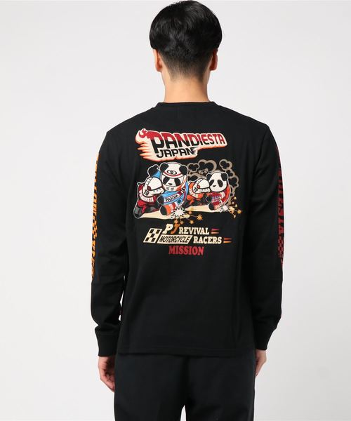 go slow caravan（ゴースローキャラバン）の「PANDIESTA JAPAN /パンディエスタジャパン ハングオンパンダロンＴ (M2)（Tシャツ/カットソー・メンズ・ホワイト/ブラック/ブラック系その他・M/L/XL/XXL）」の7枚目の写真