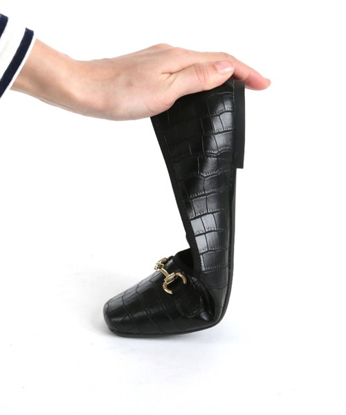 minky me!（ミンキーミー）の「走れるスクエアトゥビット付きフラットパンプス（パンプス・レディース・シルバー/ブラック×グリーン/D/E/パイソン/ブラック系その他2/ベージュ系その他2・23/24/25/22.5/24.5/23.5）」の19枚目の写真