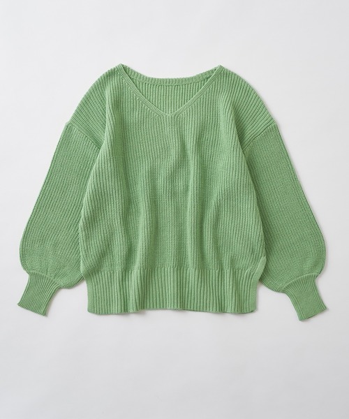 one after another NICE CLAUP（ワンアフターアナザーナイスクラップ）の「春のにじいろ ニット（ニット/セーター・レディース・ブラック/ベージュ/グリーン・FREE）」の8枚目の写真