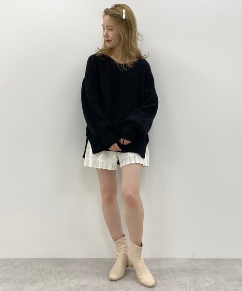 one after another NICE CLAUP（ワンアフターアナザーナイスクラップ）の「春のにじいろ ニット（ニット/セーター・レディース・ブラック/ベージュ/グリーン・FREE）」の20枚目の写真