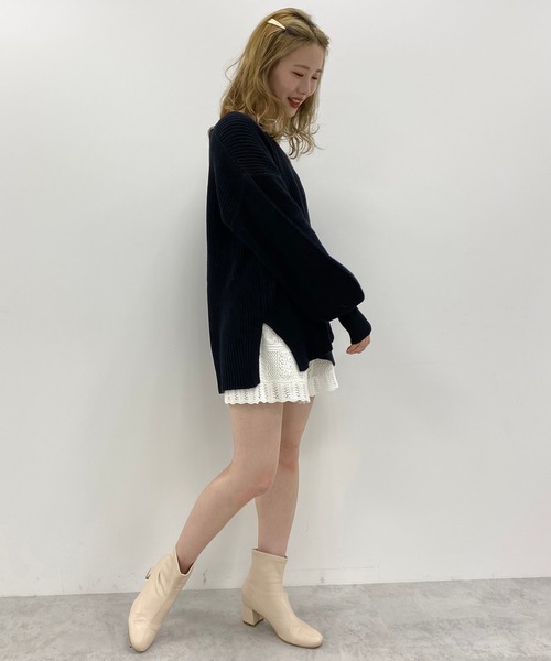 one after another NICE CLAUP（ワンアフターアナザーナイスクラップ）の「春のにじいろ ニット（ニット/セーター・レディース・ブラック/ベージュ/グリーン・FREE）」の18枚目の写真