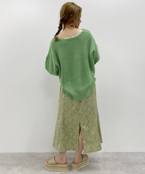 one after another NICE CLAUP（ワンアフターアナザーナイスクラップ）の「春のにじいろ ニット（ニット/セーター・レディース・ブラック/ベージュ/グリーン・FREE）」の5枚目の写真