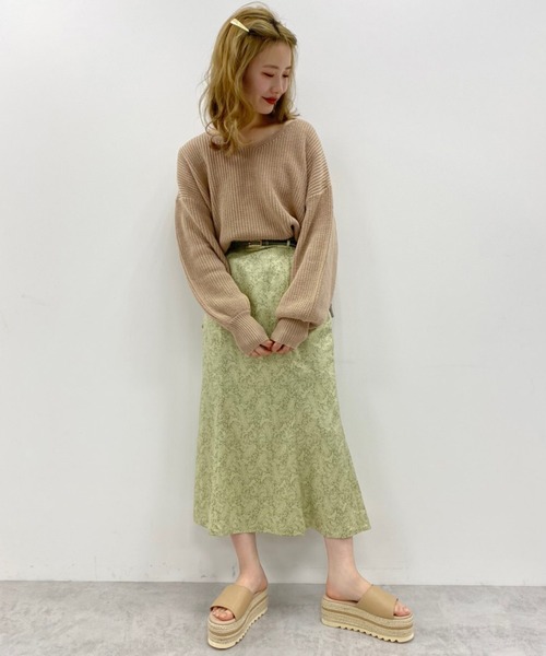 one after another NICE CLAUP（ワンアフターアナザーナイスクラップ）の「春のにじいろ ニット（ニット/セーター・レディース・ブラック/ベージュ/グリーン・FREE）」の13枚目の写真