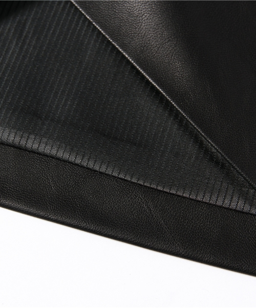 Planet blue world（プラネットブルーワールド）の「ﾌｪｲｸﾚｻﾞｰﾗｯﾌﾟｽｶｰﾄ【Planet blue world】（スカート・レディース・ホワイト/ブラック・SMALL）」の7枚目の写真