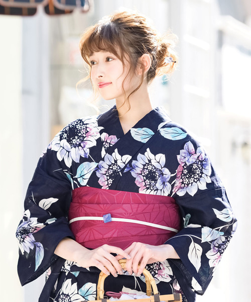 bonheur saisons(ボヌールセゾン)の「選べるレディース浴衣2点セット (浴衣+帯)「bonheur saisons/ボヌールセゾン」(浴衣・レディース・ホワイト系その他/ベージュ系その他/ブルー系その他/パープル系その他/ホワイト系その他2/ブルー系その他2/ブルー系その他3/パープル系その他2・FREE)」の5枚目の写真