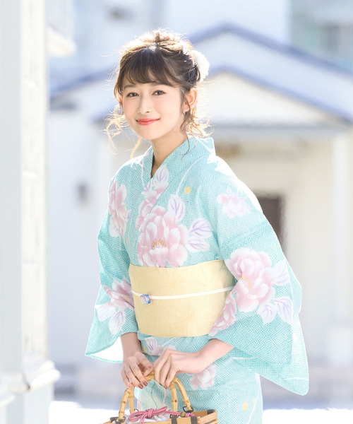 bonheur saisons(ボヌールセゾン)の「選べるレディース浴衣2点セット (浴衣+帯)「bonheur saisons/ボヌールセゾン」(浴衣・レディース・ホワイト系その他/ベージュ系その他/ブルー系その他/パープル系その他/ホワイト系その他2/ブルー系その他2/ブルー系その他3/パープル系その他2・FREE)」の1枚目の写真