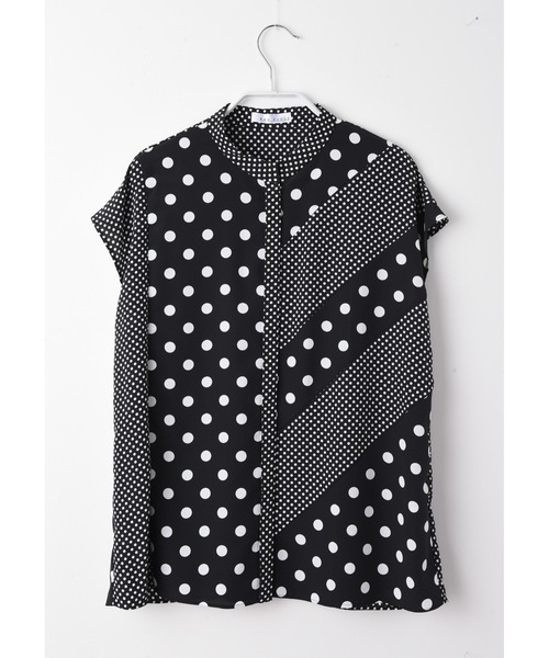 RAW FUDGE（ローファッジ）の「イレギュラードット切替ブラウス（シャツ/ブラウス・レディース・ブラック/オフホワイト/ネイビー・M）」の15枚目の写真