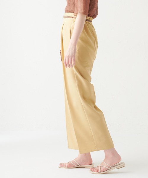 natural couture(ナチュラルクチュール)の「編み込みベルト付きパンツ(その他パンツ・レディース・ブラック/イエロー/ミント/ライトベージュ・FREE)」の18枚目の写真