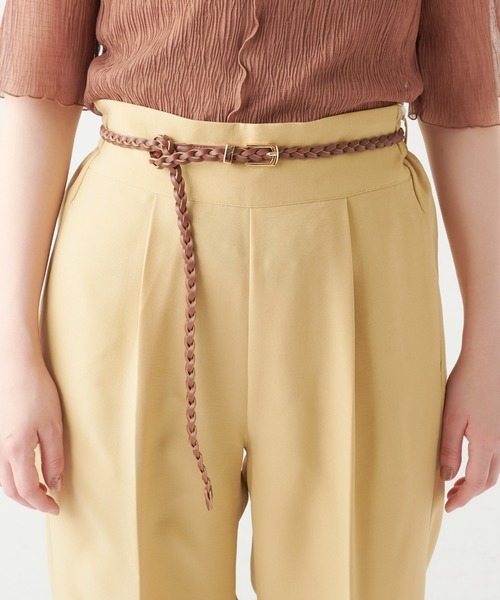 natural couture(ナチュラルクチュール)の「編み込みベルト付きパンツ(その他パンツ・レディース・ブラック/イエロー/ミント/ライトベージュ・FREE)」の20枚目の写真