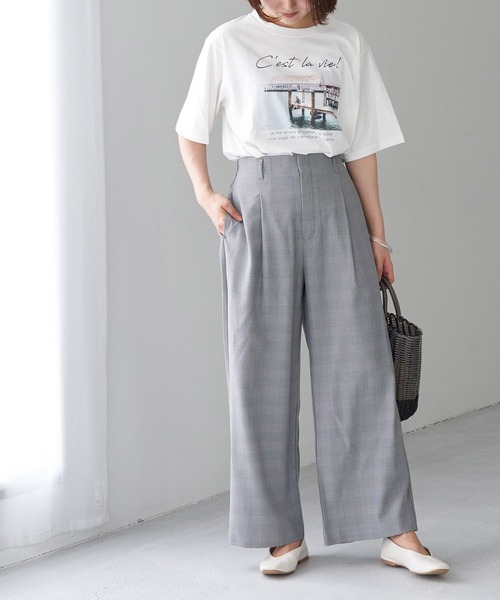 ROPE' PICNIC(ロペピクニック)の「ドライオックスワイドパンツ(その他パンツ・レディース・ライトグレー/ネイビー/ベージュ系その他・40/38/36)」の5枚目の写真