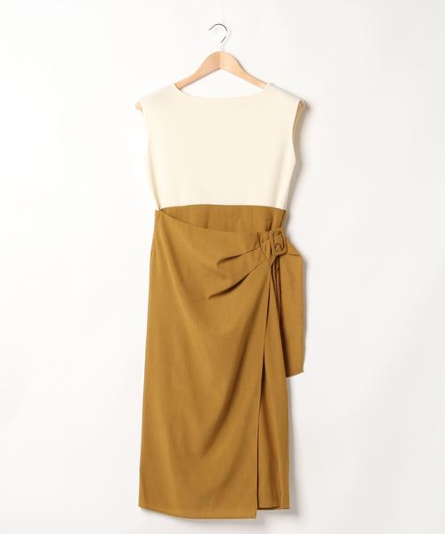 LOUNGEDRESS（ラウンジドレス）の「リネンライクニットワンピース（ワンピース・レディース・ブラウン/イエロー・FREE）」の9枚目の写真