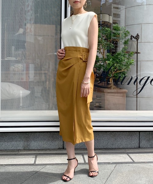 LOUNGEDRESS（ラウンジドレス）の「リネンライクニットワンピース（ワンピース・レディース・ブラウン/イエロー・FREE）」の10枚目の写真