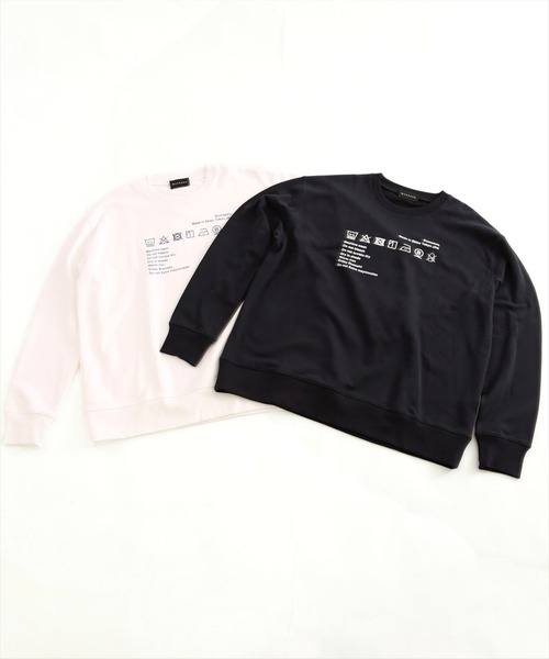 BUCCA 44（ブッカフォーティーフォー）の「【BUCCA 44】ケアラベルプリントクルーネックスウェット（スウェット・メンズ・ホワイト/ネイビー・MEDIUM/LARGE/X-LARGE/XX-LARGE/XXX-LARGE）」の11枚目の写真