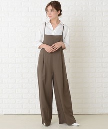 ゆったりサロペット 編み上げリボンオールインワン・パンツ