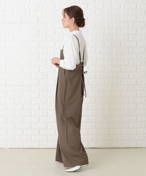 セール】ゆったりサロペット 編み上げリボンオールインワン・パンツ