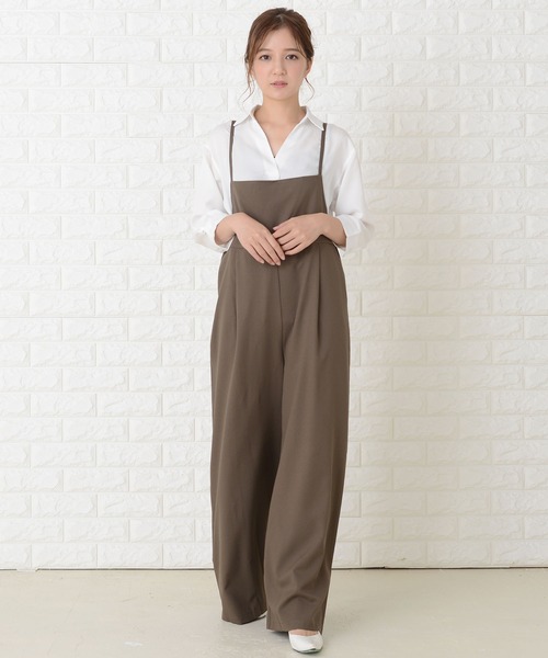セール】ゆったりサロペット 編み上げリボンオールインワン