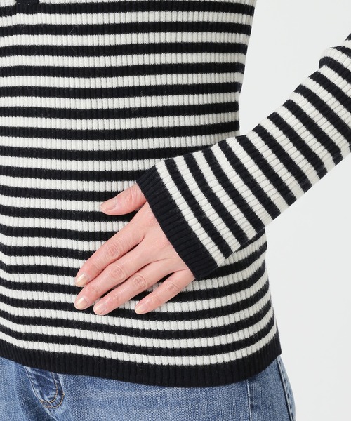 イエナ 3x3リブヘンリーネックプルオーバー セール】3x3リブヘンリーネックプルオーバー◇（ニット/セーター