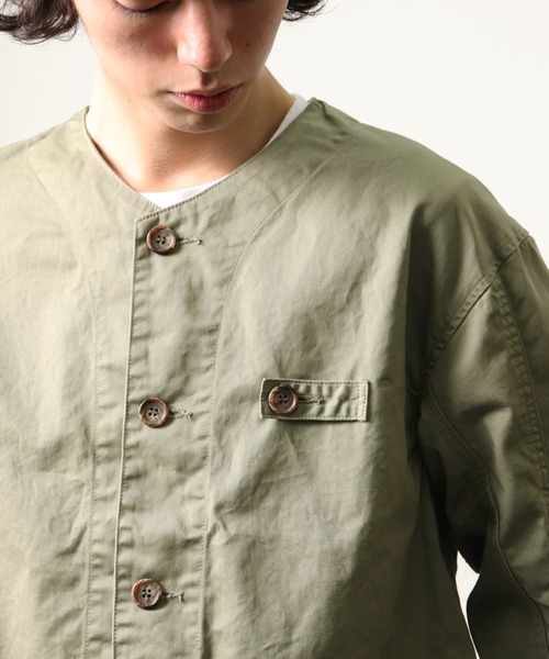 CAL O LINE ワークジャケット ノーカラー CAL O LINE ワーク