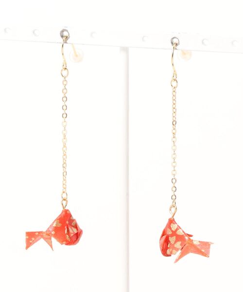 倭物やカヤ(ワモノヤカヤ)の「【倭物やカヤ】揺れ金魚ピアス(ピアス(両耳用)・レディース・レッド/ピンク/インディゴブルー/ブルー/その他/桜/ライトパープル/スミクロ/キナリ・FREE)」の11枚目の写真