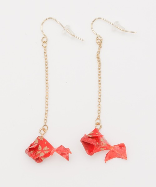 倭物やカヤ(ワモノヤカヤ)の「【倭物やカヤ】揺れ金魚ピアス(ピアス(両耳用)・レディース・レッド/ピンク/インディゴブルー/ブルー/その他/桜/ライトパープル/スミクロ/キナリ・FREE)」の13枚目の写真
