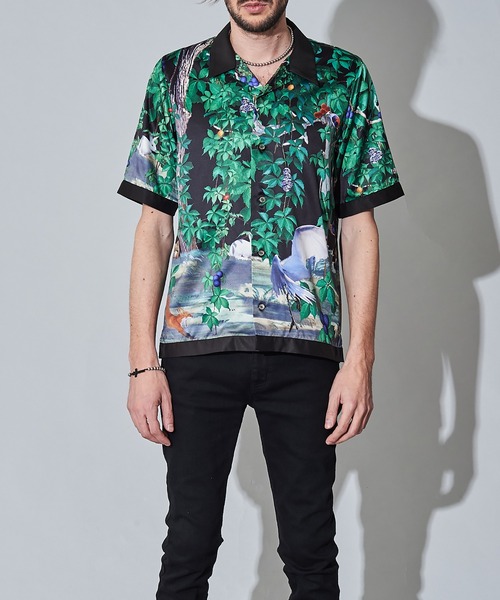 NO ID.(ノーアイディ)の「【NO ID.】Scarf Switch Open Collar Shirt / スカーフ 切替 オープン カラー シャツ(ポロシャツ・メンズ・グリーン/ブラック/イエロー・2/1)」の22枚目の写真