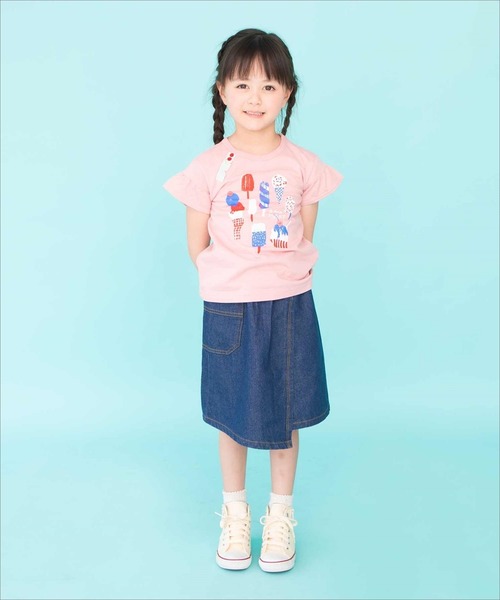 RAGMART（ラグマート）の「スカート デニム ギンガムチェック（レギンス/スパッツ・キッズ・ブラック/ネイビー・90cm/95cm/80ｃｍ）」の8枚目の写真