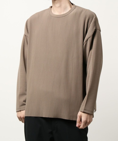 Bling Leads(ブリングリーズ)の「bling leads/クレープBIGクルーネックロンT(Tシャツ/カットソー・メンズ・グレイッシュブルー/ブルーグレー/グレー/ブラック/グレイッシュベージュ・MEDIUM/LARGE)」の9枚目の写真
