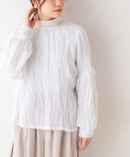 PUAL CE CIN(ピュアルセシン)の「【Du noir】リネンライク後ろリボンブラウス(シャツ/ブラウス・レディース・ホワイト/ブラック・FREE)」の7枚目の写真